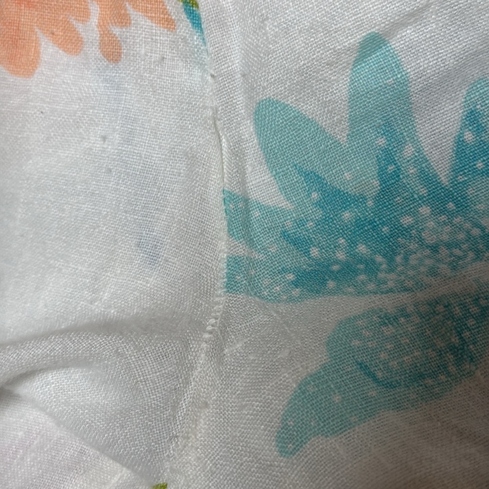 Hot Cotton by Marc Ware 100% linen pastel floral elastic waist pants. Large. - Picture 5 of 6